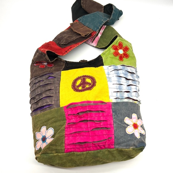 Patchwork Hippie Sling Bag - Picture 8 of 11